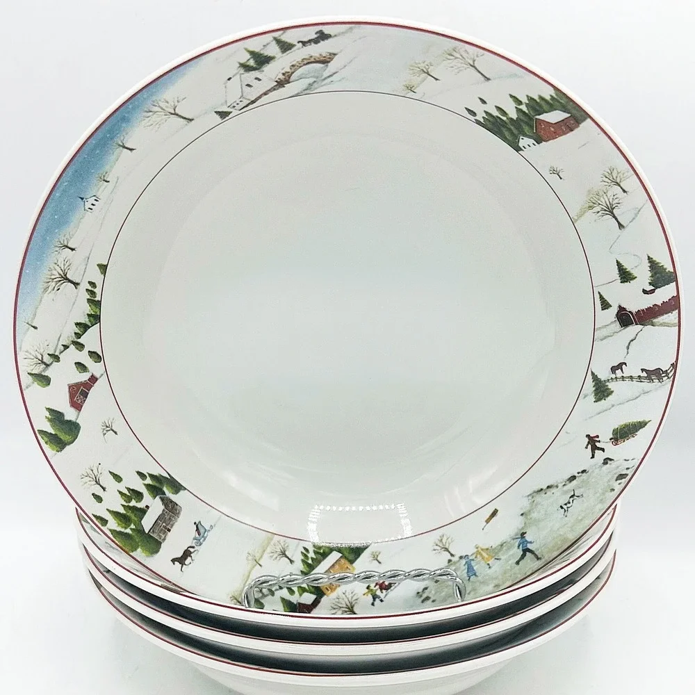 David‎ Carter Brown Christmas Valley Soup Bowls Set of 4 Target